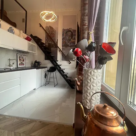 アパート Muralowa Przystan Design Loft Z Antresola Centrum Lodzi ウッチ