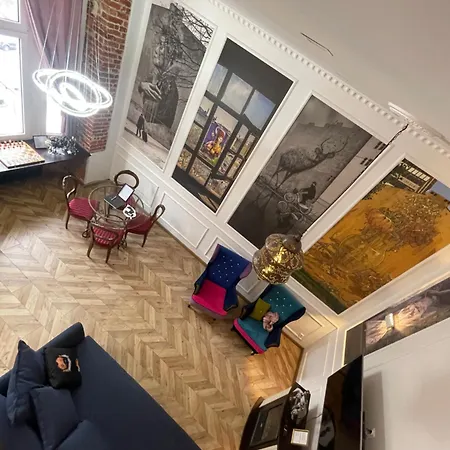 Klimatyczny Loft Z Antresola Centrum Blisko Piotrkowska Muralowa Przystan Klimatyzacja