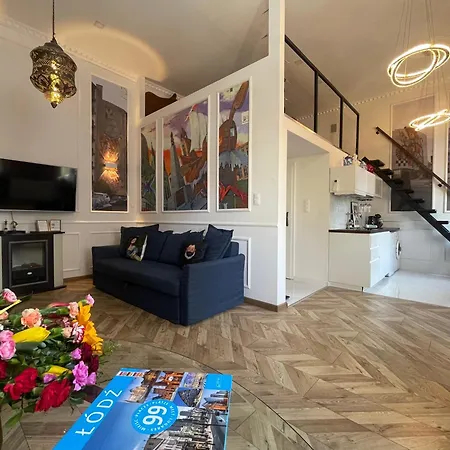 Klimatyczny Loft Z Antresola Centrum Blisko Piotrkowska Muralowa Przystan Klimatyzacja Faktura Lodz