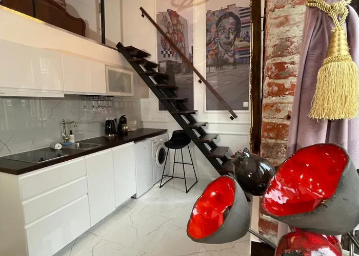 Апартаменты Klimatyczny Loft Z Antresola Centrum Blisko Piotrkowska Muralowa Przystan Klimatyzacja Лодзь