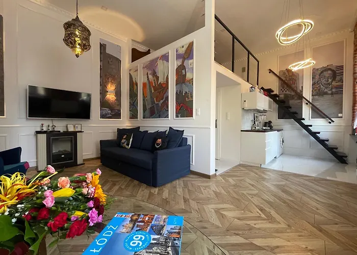 Klimatyczny Loft Z Antresola Centrum Blisko Piotrkowska Muralowa Przystan Klimatyzacja Лодзь