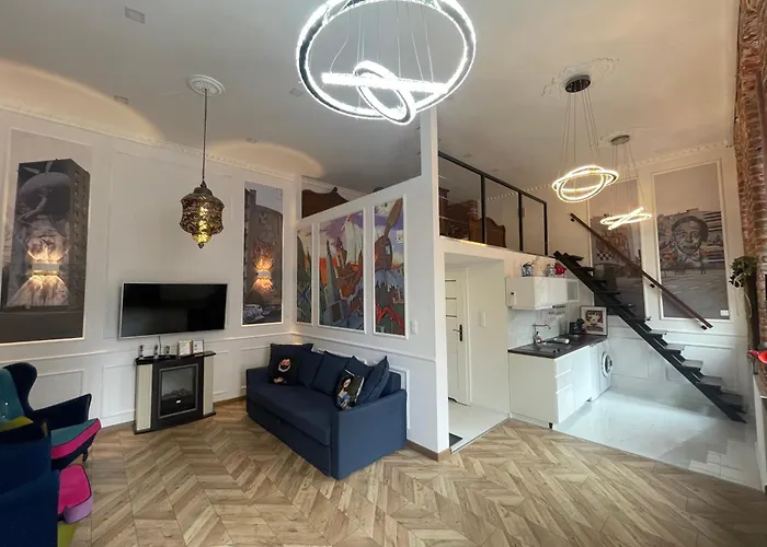 Klimatyczny Loft Z Antresola Centrum Blisko Piotrkowska Muralowa Przystan Klimatyzacja * وودج
